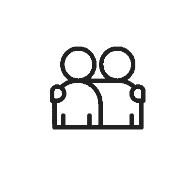 People icon representing friendships and relationships in child counselling